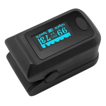 

1PC OLED Display Blood Oxygen Cardiometer Portable Fingertip Pulse Oximeter Cardiotach Ometer Without Battery (Black OLED Screen