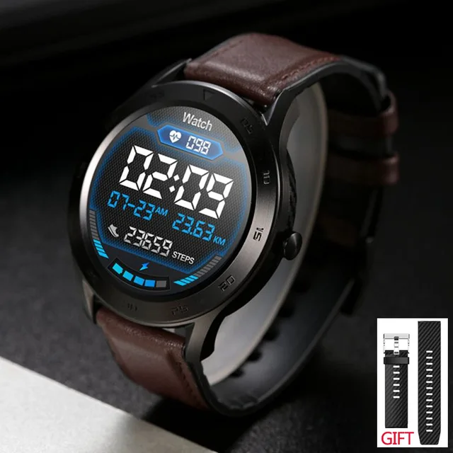 Black Brown Strap 696 DT98 Смарт часы Bluetooth звонки, музыка IP68 Водонепроницаемый устройство для отслеживания сердцебиения во время сна регистрирующий Шагомер Секундомер смарт-браслет - Цвет: Black Brown Strap