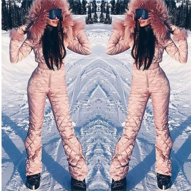 Tuta da sci monopezzo in pile tuta da neve da donna tuta da sci in montagna