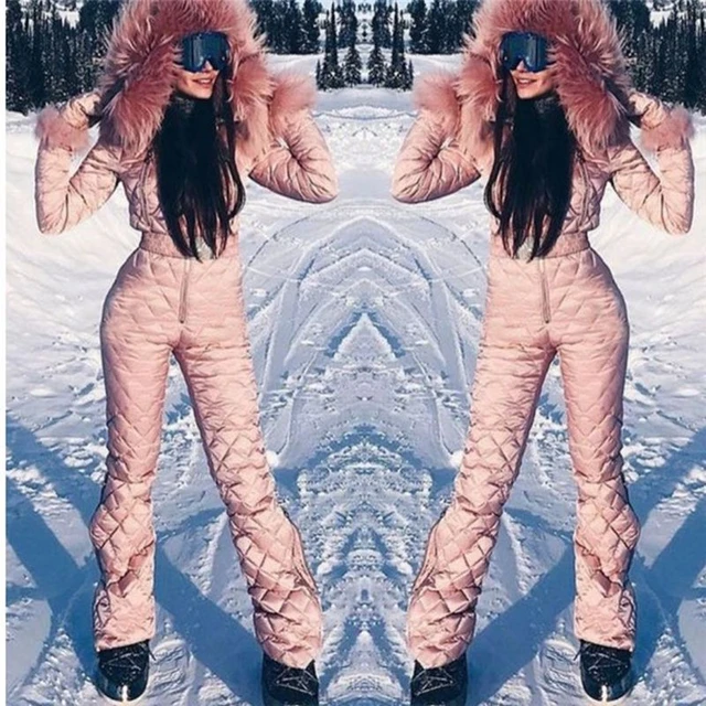 Traje de esquí de una pieza para mujer, monos de nieve, mono de