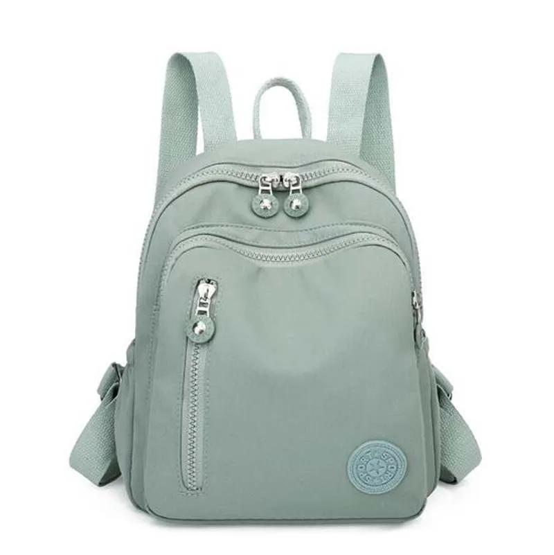 Hot Sale New Fashion High Quality Nylon Backpack Women's Casual Light Double Zipper Shoulder Bags School Bag Travel Bags 3