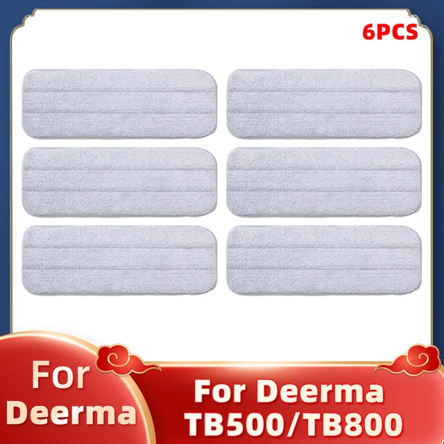 Replacement For Xiaomi Mijia Deerma TB500 / TB800 360 Degree Rotating Handheld Sweeper Parts Accessories Mop Cloths Rag 6PCS Mop