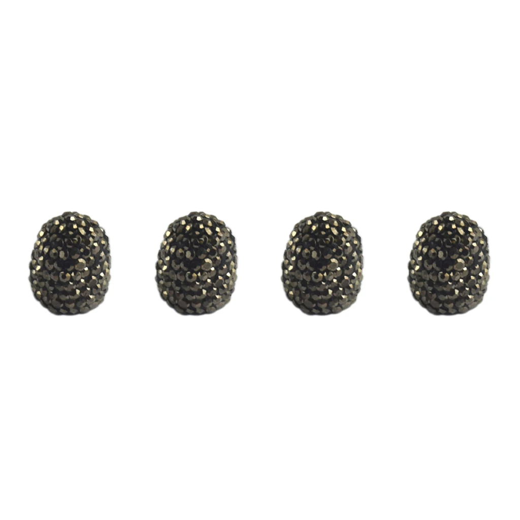 4pcs Tires Valve Stem Caps Wheel Motorcycle Accessories, Handmade Sparkling Rhinestone 7.5mm White, pink, black