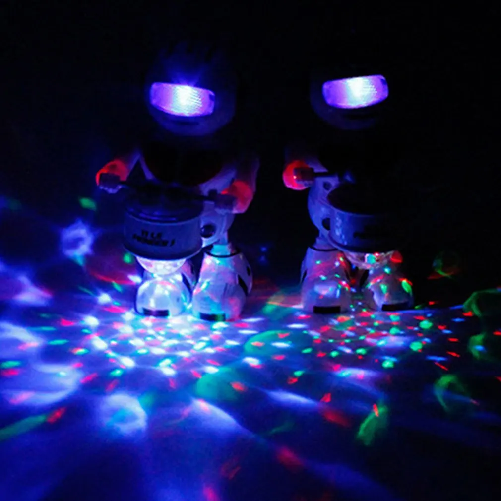 Игрушечный Электрический робот космический танец 360 градусов вращающийся свет Музыка электрический робот-барабанщик Смешной Музыкальный робот