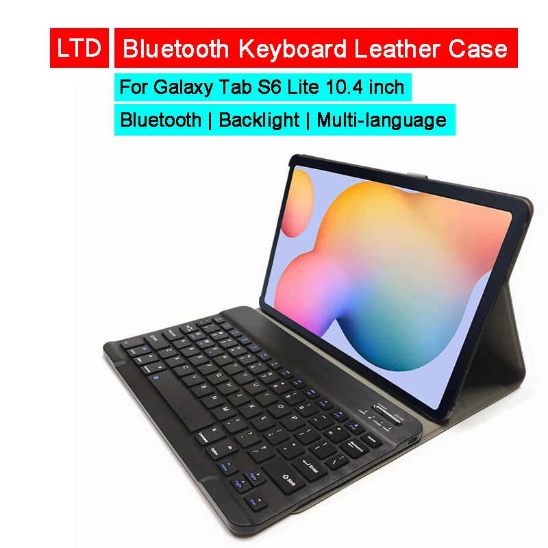 Кожаный чехол с Bluetooth клавиатурой для Samsung Galaxy Tab S6 lite 10 4 дюйма P610 P615 русская