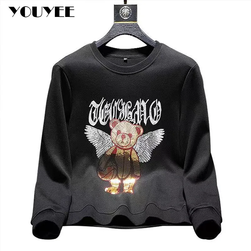 

Толстовка мужская с капюшоном и принтом медведя, повседневная спортивная одежда, свободный свитер для отдыха на осень и зиму, 2021