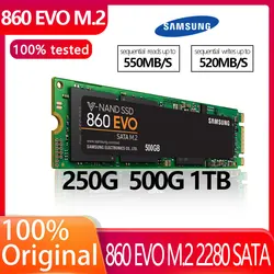 SAMSUNG disco duro interno de estado sólido, unidad de almacenamiento SSD M.2, 860EVO, M.2, 2280, SATA, 1TB, 500GB, 250GB, HDD M2, portátil, PC de escritorio, TLC PCLe