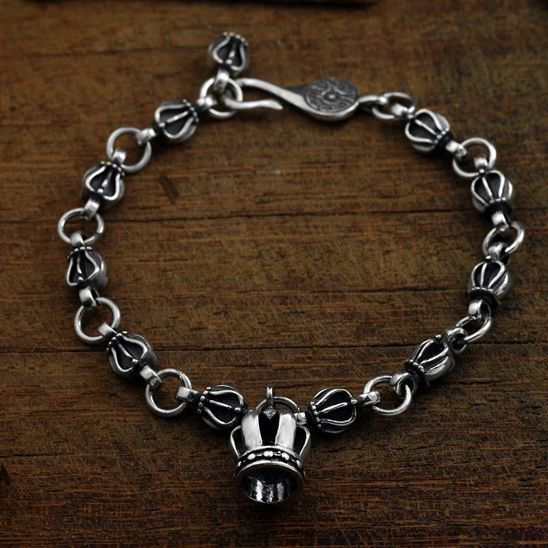 Браслет с шармами в виде короны для мужчин и женщин винтажный браслет из тайского