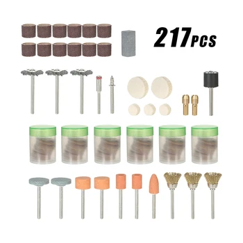 

New 217pcs 1/8" Electric grinder engraver drill Shank Rotary Tool Accessories Set Sanding Grinding Polishing Bits Kit + Box