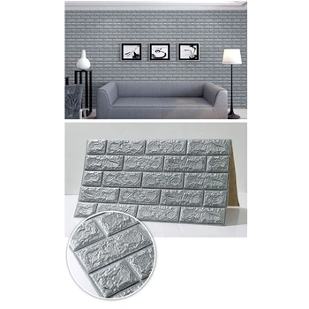 

70x77cm 3D Wall Stickers Foam Brick Grain Adhesive Wall Stickers For Living Room Bedroom School Wallpapers Papel De Parede 2020