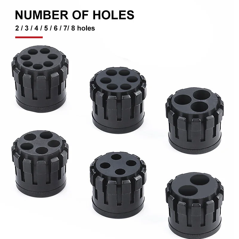 MG Waterproof Cable Glands IP68 Metric White Black 2-Holes Wire Fixing Joint 10PCS Multihole Plastic Seal Locking Connector