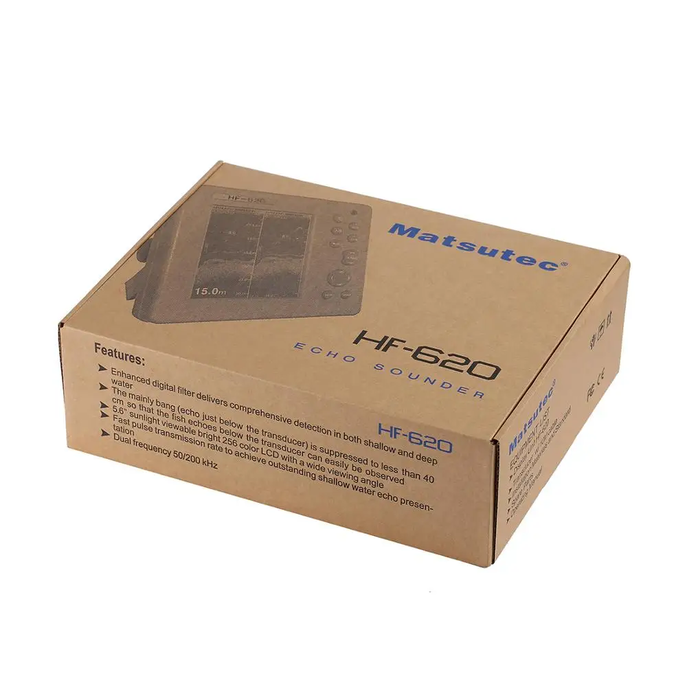 Matsutec HF-620 MARINE COLOR ECHO SOUNDER Fishfinder DUAL frequency 5.6 inch 1000 feet