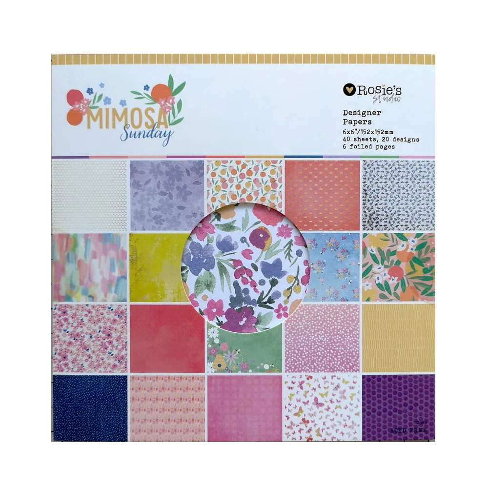 

CRZCrafter 152x152mm 6 inch Scrapbooking Paper Pad 40 sheets Craft Paper Background pattern pack Acid free