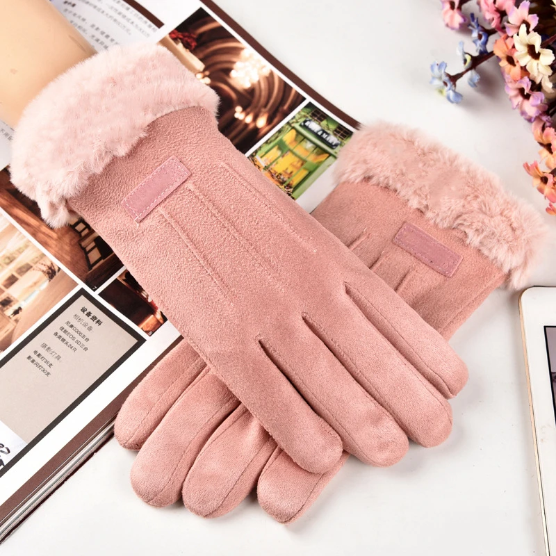 Модные женские зимние перчатки высокого качества, ветрозащитные теплые уличные перчатки, одноцветные варежки, перчатки для сенсорного экрана