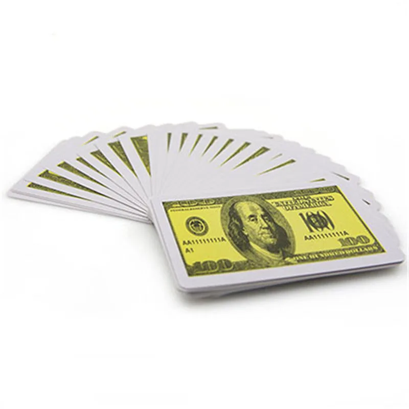 Ультратонкие пластиковые игральные карты (доллар) волшебные фокусы сцена магия