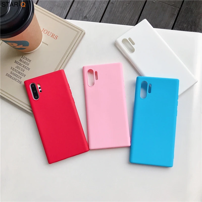 Candy Color Matte Silicone Phone Case For Samsung Galaxy Note 20 Ultra Note 10 Plus Lite 9 8 S10 Ultra-thin Tpu Back Cover cute phone cases for samsung 