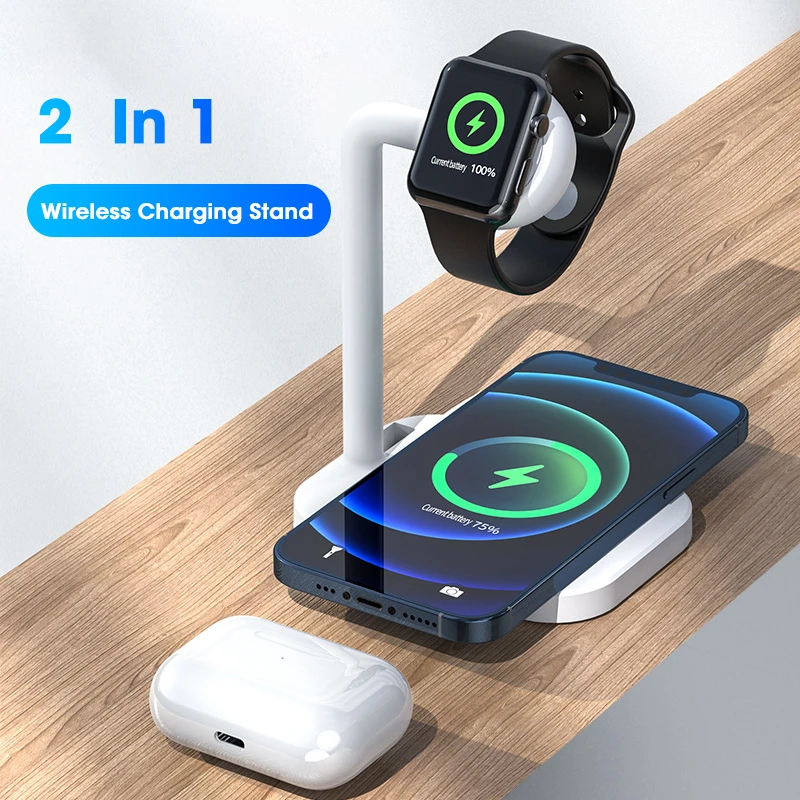 2 In 1 Magnetic Wireless Charger 15W QI Fast Charging Brackets for IPhone Samsung Huawei Xiaomi Mobile Phone Charging Stand baseus 65w Chargers