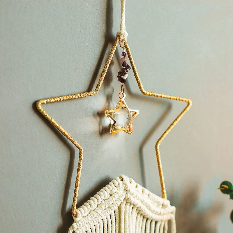 Nordic Style Star Decoration Macrame Tapestry Wall Hanging Bohemian Handmade Knitted Wall Accents Tapestries Art Boho Home Decor Nordic Style Star Decoration Macrame Tapestry Wall Hanging Bohemian Handmade Knitted Wall Accents Tapestries Art Boho Home Decor