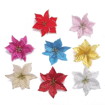 

Artificial Flower Hollow Leaf Three Layer Three-dimensional for DIY Christmas Decoration Christmas Tree Decoration 10PCS New