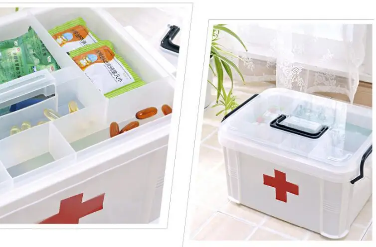 Супер-большая портативная медицинская коробка для семьи, многоэтажная первая помощь, коробка для здравоохранения, Бытовая пластиковая