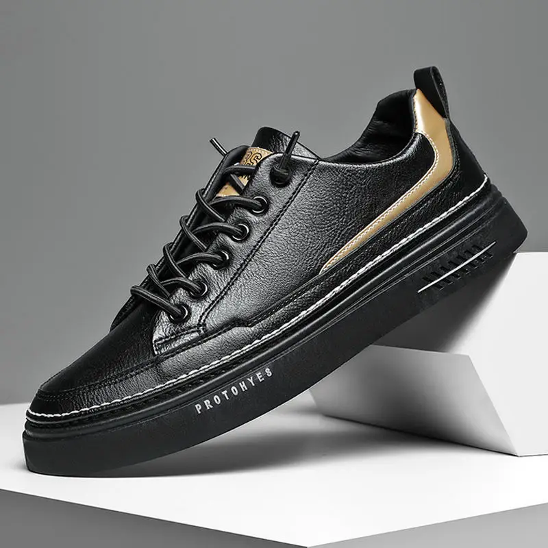 

Кроссовки мужские кожаные, брендовые, повседневная обувь, резиновая теплая обувь, плоская подошва, дизайнерские, Осень-зима