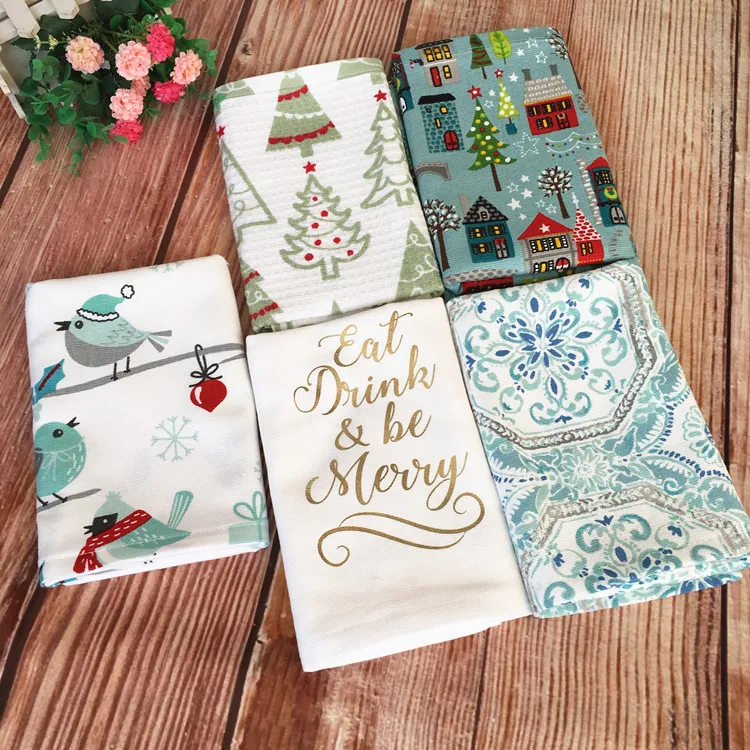 

Christmas Tea Towel Soft Absorbent Extra-large Thick Pure Cotton Gauze Face Wiping Towel 70*48 Cm