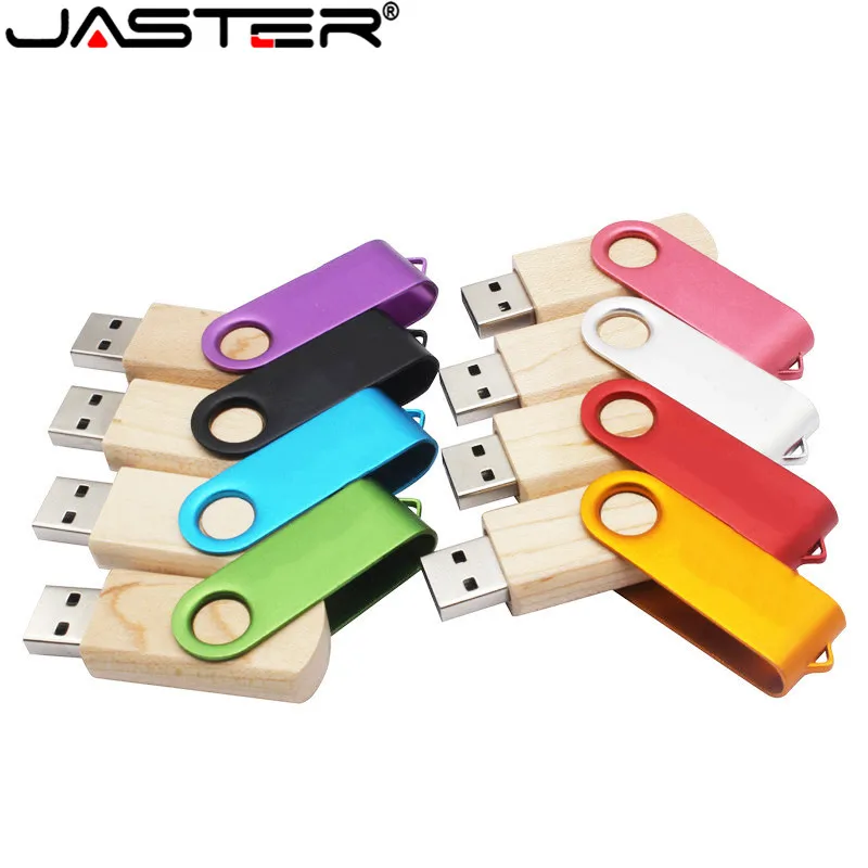 JASTER ручка накопитель вращающийся зажим Деревянный USB 2 0 4 ГБ 128 16 32 64 usb флэш карта