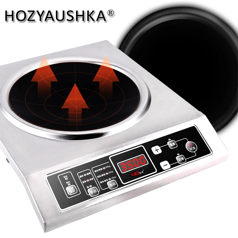 Commercial Induction Cooker 3500 Watt High Power Induction Cooker Stainless Steel Concave Hotel Restaurant Hous