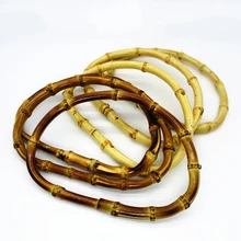 

Round Bamboo Bag Wood Handles Handcrafted Vintage Handbag Replacement DIY Accessories For Bags Bag Handles