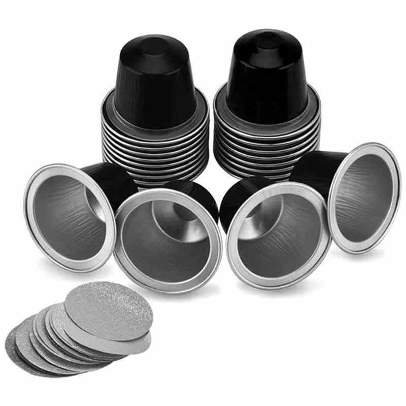 

100 Sets Refillable Coffee Capsule Cup Disposable Nespresso Pod for Nescafe Automatic Coffee Machine Food Package Cafe Supplies