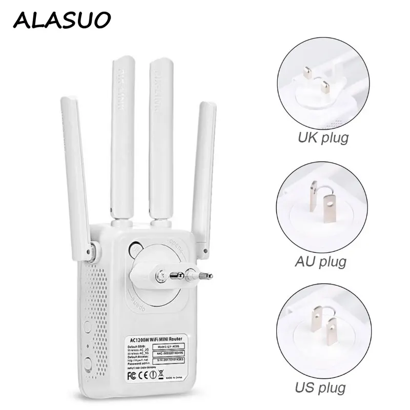 

1200mbps WiFi Repeater Extender 2.4G 5G WiFi Booster Wifi Amplifier Large Router Range Signal Repeator Access Point Home Network