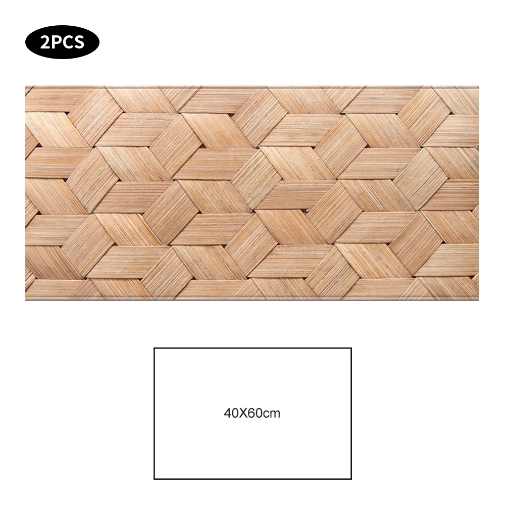 2 шт. геометрический деревянный напольный коврик с принтом, кухонные Нескользящие Коврики для гостиной, дверной коврик, декор для входа напольный коврик ковер
