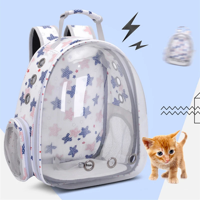 

Star Breathable Portable Pet Carrier Bag Transparent Space Capsule Design Waterproof Handbag Outdoor Travel Backpack Small Dogs