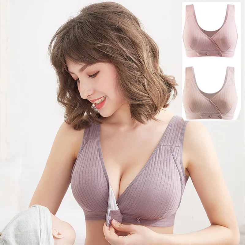 Breastfeeding Bra Of Pregnant Front Closure A Button High Elastic Pure  Cotton Comfortable Nursing Br, Nursing Bra, Maternity Bra, Pregnant Bra -  Buy China Wholesale Maternity Nursing Bra $4