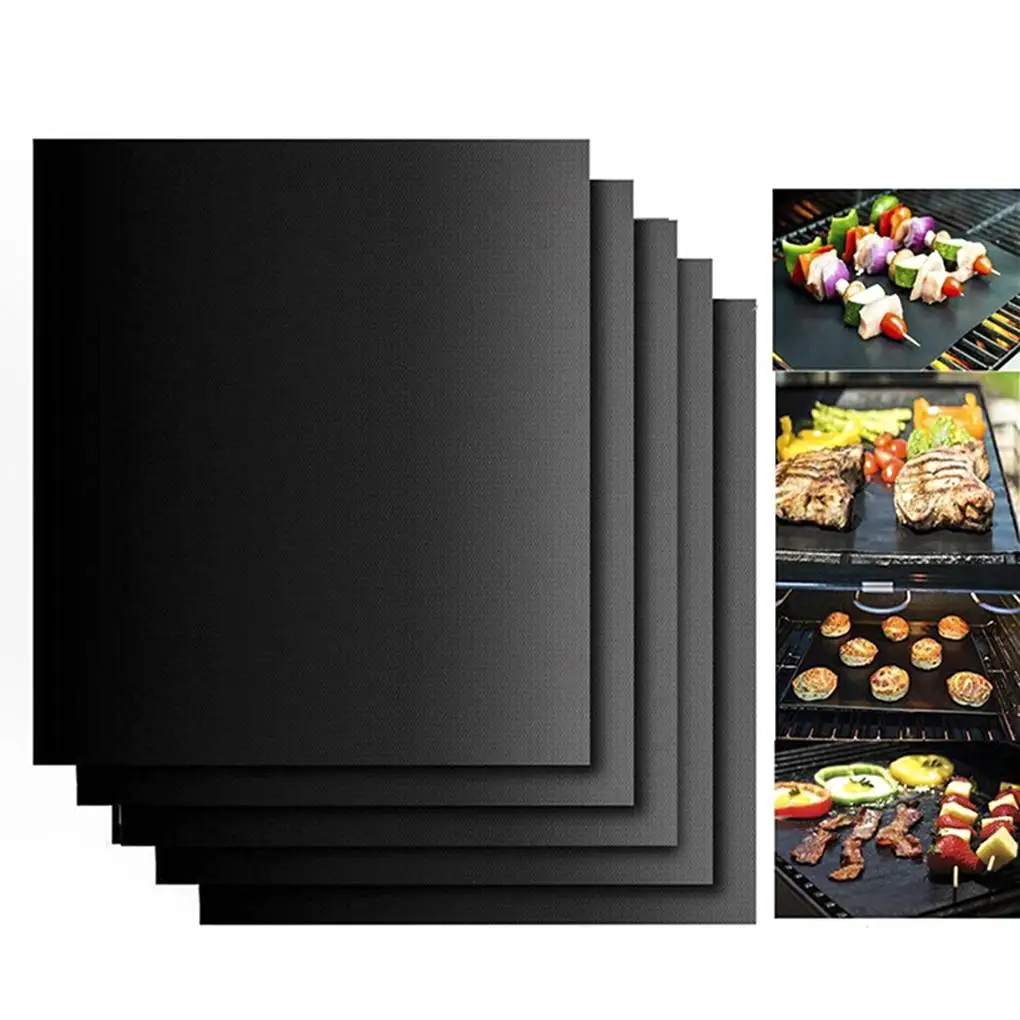 

Extra Thick Heat Resistant PTFE BBQ Grill Mat Reusable NonStick Barbecue Grilling Sheet Liner Grill Mat Resistant Pads Bake Tool