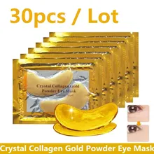 Masque pour les yeux à base de collagène cristal, poudre dorée, Anti âge, cernes, patchs de beauté pour les soins de la peau, cosmétiques coréens, 30 pièces