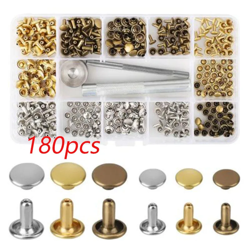 120/480pc Puncher Rivets Pliers Copper Leather Installation Crafts Punching Tools Jackets Sandals Jeans Belt Home for DIY craft - Цвет: 180pcs