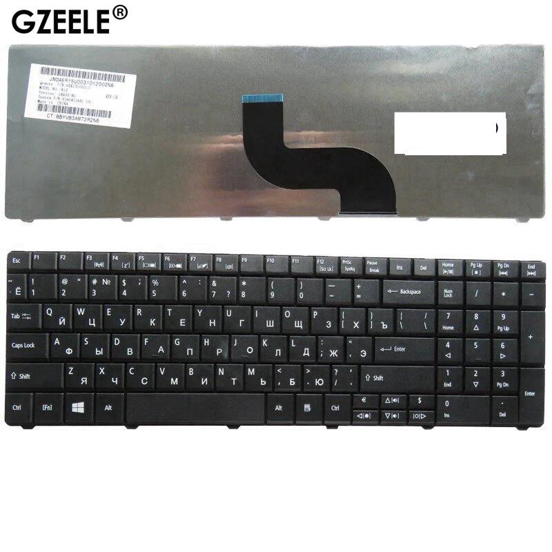GZEELE RU Клавиатура для ноутбука acer Aspire E1-571G E1-531 E1-531G E1 521 531 571 E1-521 E1-571 E1-521G черный с надписями на русском языке