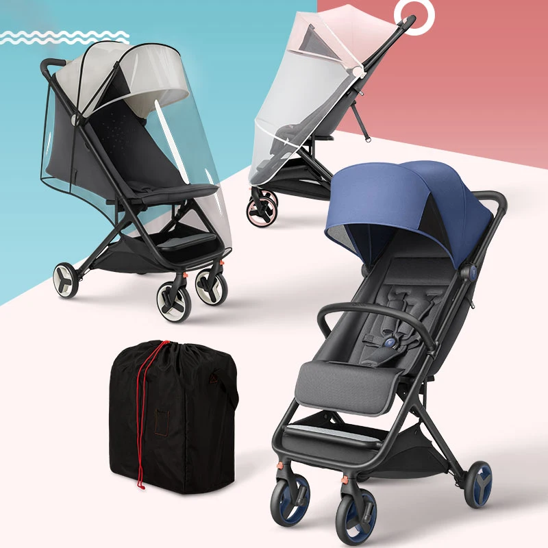 

Mitu Folding Baby Trolley Special Armrest Mosquito Net Rain Cover Storge Bag Infants Pushchair Net Buggy Crib Netting