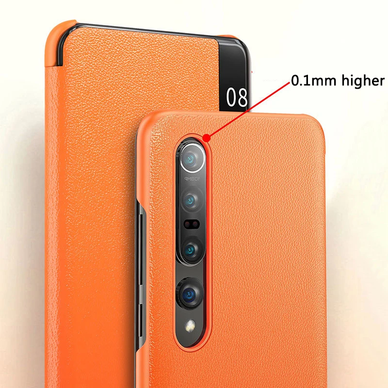 Luxury Leather Smart View Flip Case For Xiaomi Mi 10 Pro Mi10 10pro Mi10pro 5G Global Verison Xiomi Xaomi Magnetic Phone Cover phone card case