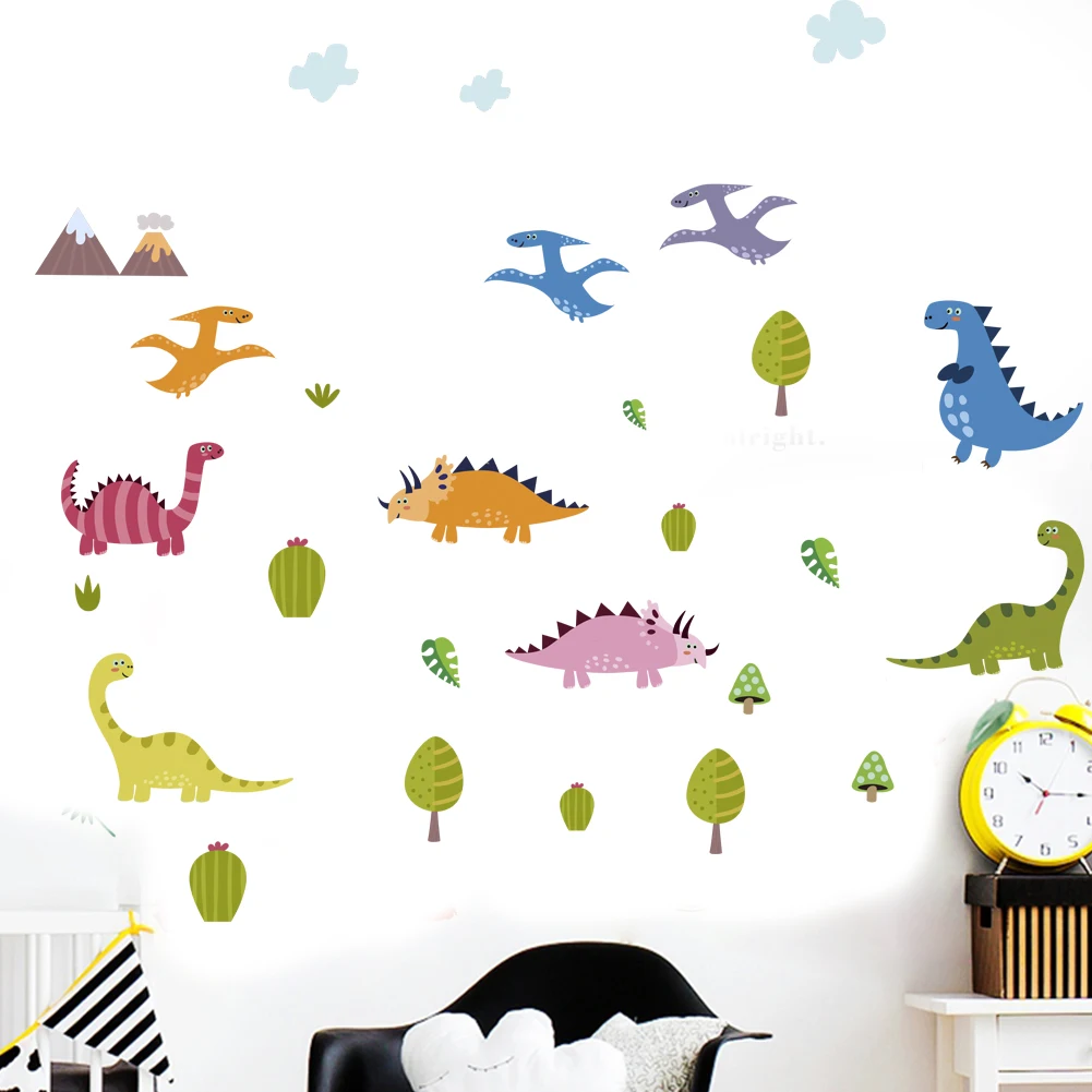 Funny happy Zoo Cute Dinosaur Giraffe Snake wall stickers for kids room Wall decals One Piece Posters kids Gift Murals