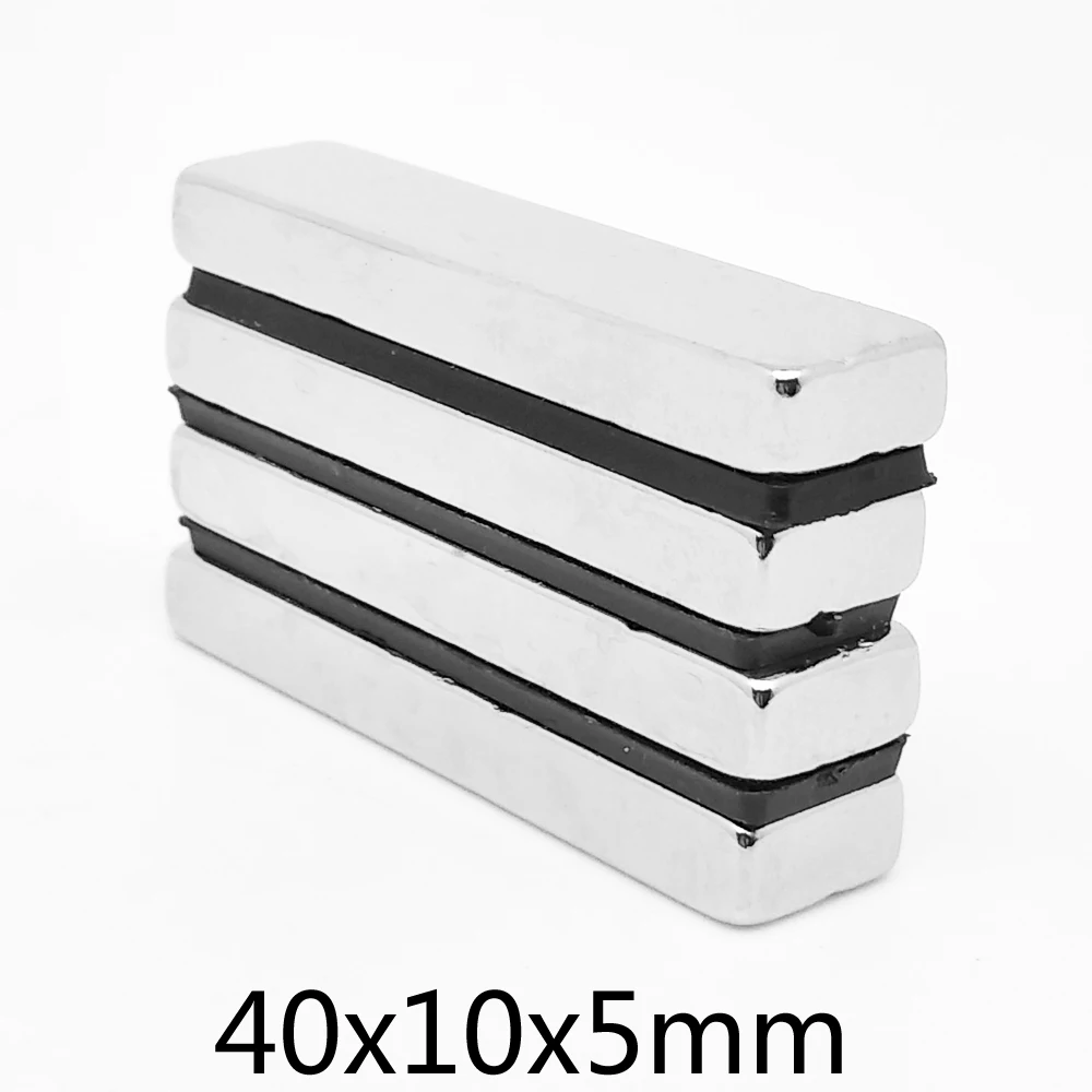 2/5/10/15/20 Pz 40X10X5Mm Blocco Forte Terre Rare Magnete N35 Grande Rettangolare Magneti Al Neodimio Foglio 40X10X5 40*10*5