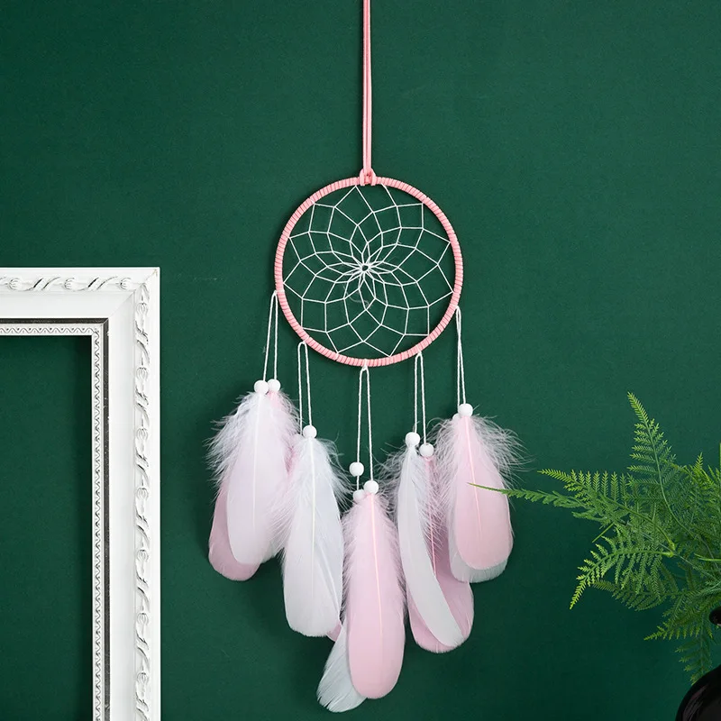 

Dreamcatcher Feather handmade arts and crafts Braided Wind chimes Ornaments For Bedroom living room home wall hanging decoration