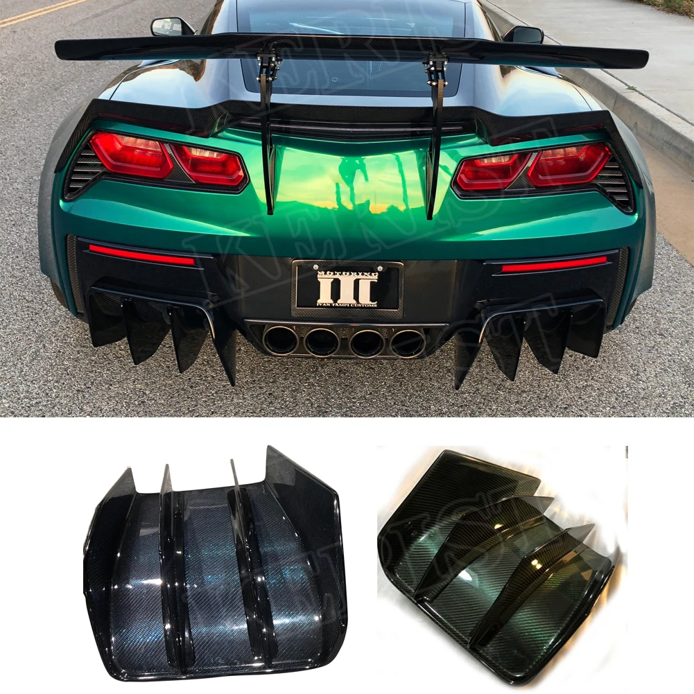 Углеродное волокно Gemini дизайн стиль задний диффузор подходит для- Corvette C7