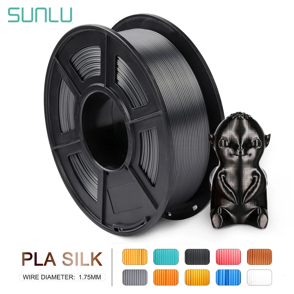 

SUNLU 3D Printer Silk Filament 1.75mm Plast PLA 3D Printing Material Orderly Winding Silk PLA Filament 1kg