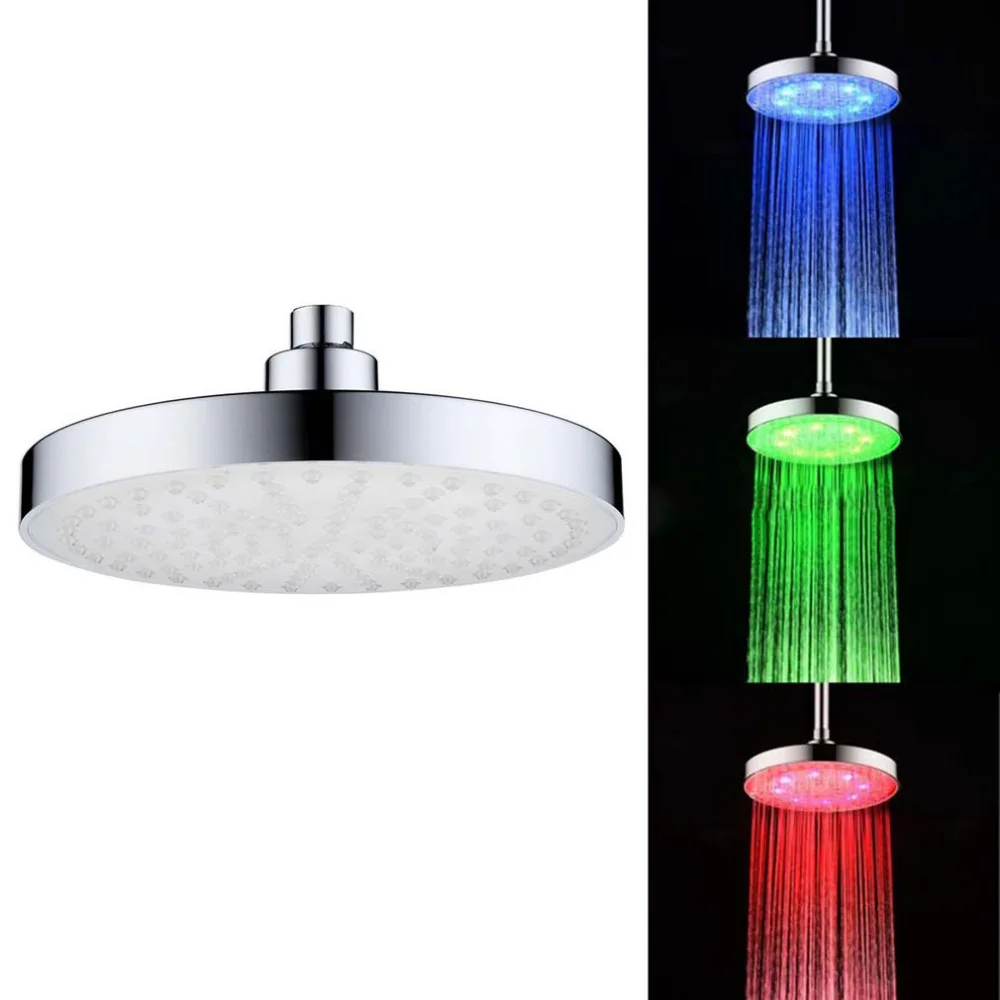 

8 Inch Special Color Top Shower Spray ABS Round LED Top Spray Shower Head Colorful Lights Shower Top Spray