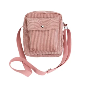 

Winter Women Corduroy Flap Bag Female Canvas Zipper Shoulder & Crossbody Bag Preppy Style Phone Coin Money Bags For Girls