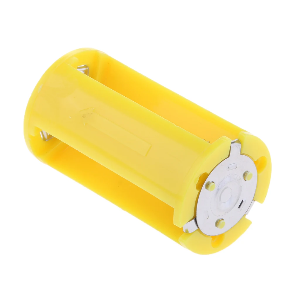 Battery Converters Adapter, 1.5V Parallel Connection Case 3Pcs AA to D Type Batteries Yellow(Pack of 1)