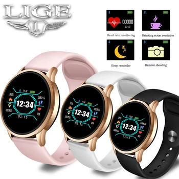 

LIGE 2019 New Smart Watch Women Blood Pressure Heart Rate Monitor Fitness tracker Sport Waterproof Smart Watch Relogio masculino