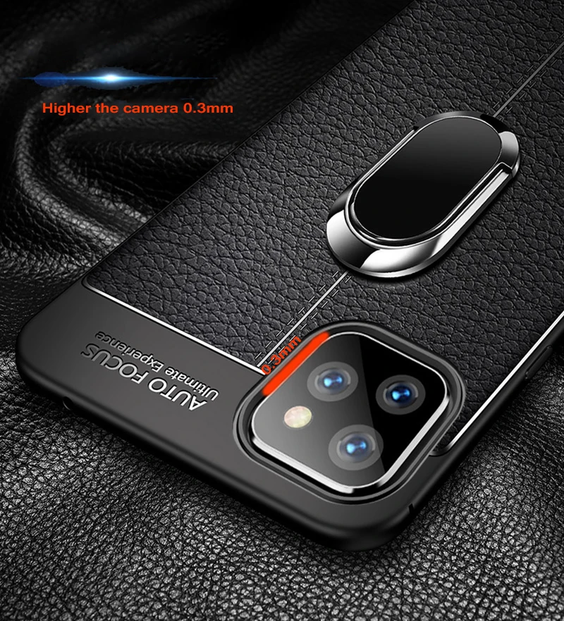 Ikrsses для Apple iPhone 11 Pro Max автомобильный держатель Магнитный кронштейн Подставка кольцо на палец мягкий ТПУ чехол для iPhone 11 анти-осенний чехол